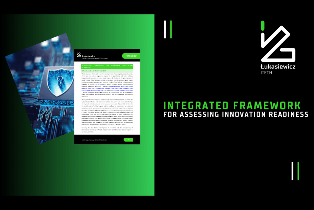 grafiki kolorowe z logiem Łukasiewicz - ITECH